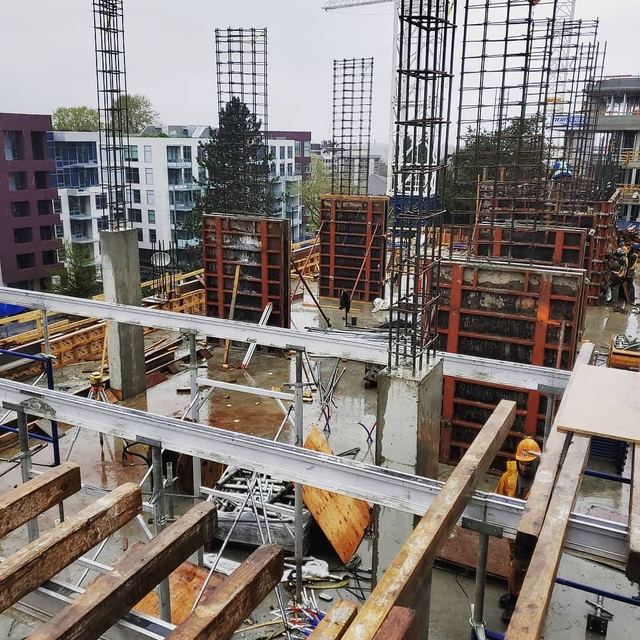 Basalt — two floors of underground parking with six levels of apartment units above grade.