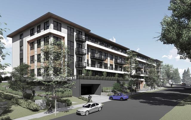 Delbrook — four levels of affordable housing above grade.