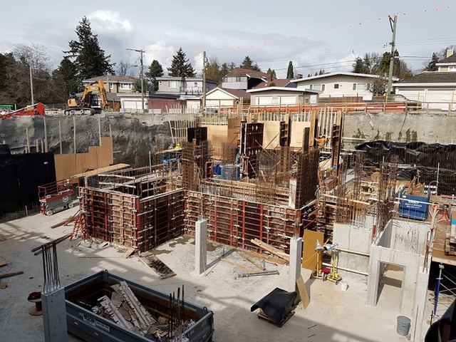 Hawthorne — three floors of underground parking with seven floors of residential above.
