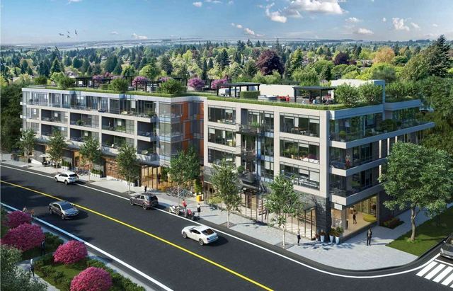 McKinnon — two and a half floors of underground parking, three levels of apartment units above grade, and one level of retail and amenity space.