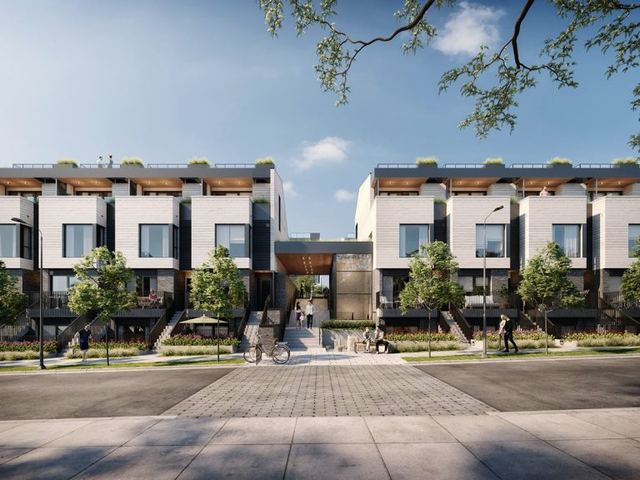 Morrison — a residential building of two levels of underground parking and three levels of townhousing.