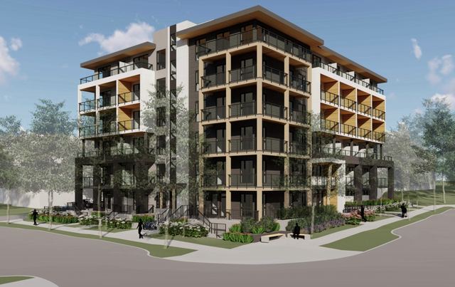 St. George — six levels of apartment units above grade.