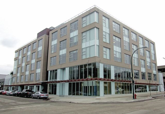 The Fifth — a commercial building of three levels of underground parking and five levels of office space.