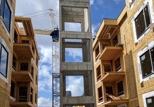 The Infinity — two floors of underground parking with half a level of concrete above.